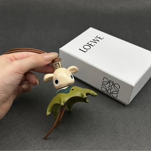 Loewe Green and Cream Bat Key Holder - Picture 2 of 7